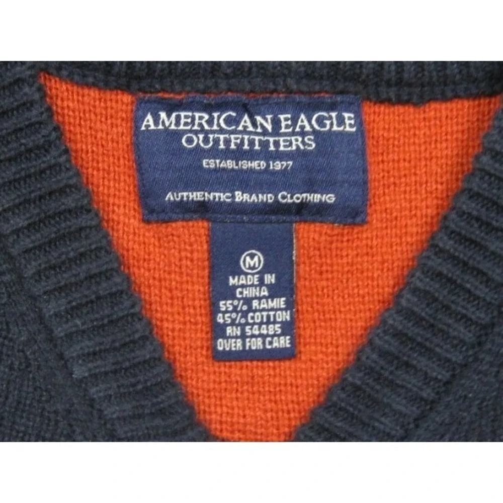 Vintage Y2K American Eagle Sweater Men's (M) Stripe Cyber Skate Grunge 90s